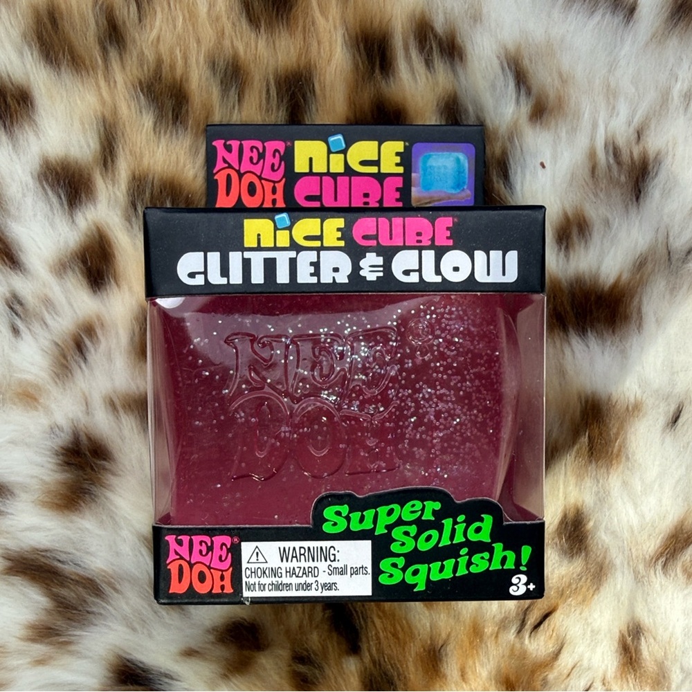 NeeDoh Nice Cube Glitter & Glow Pink (NEW)